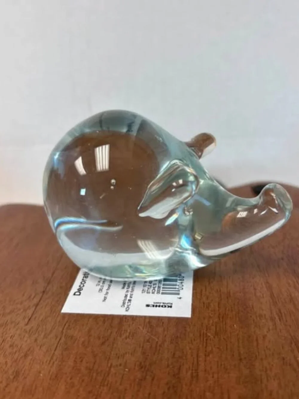 Vtg Pig Glass Clear Figurine Whimsical Paperweight Farm Anim